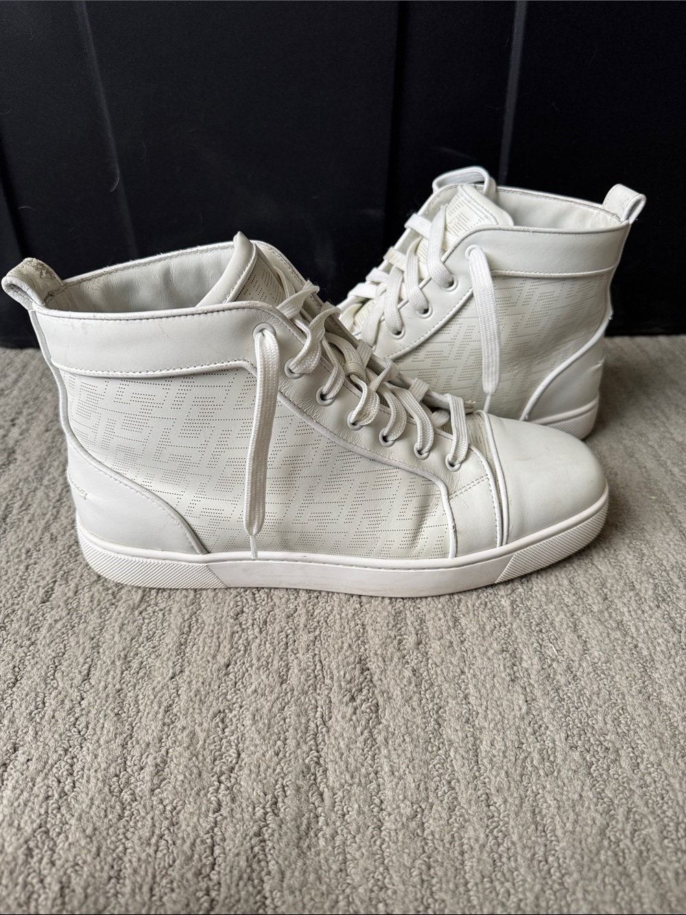 Christian Louboutin White High-Top Athletic Sneakers Louis Orlato